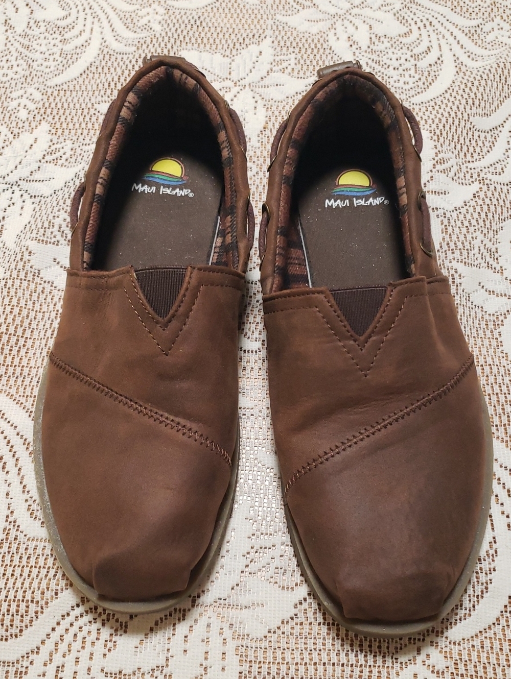Women Brown Slip-On Casual Shoes, Sz 7